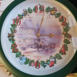 Christmas Carol Wall Clock-battery operated/gift boxed